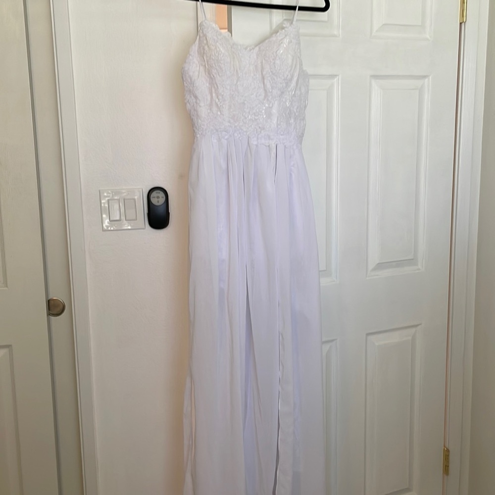 White boho wedding dress